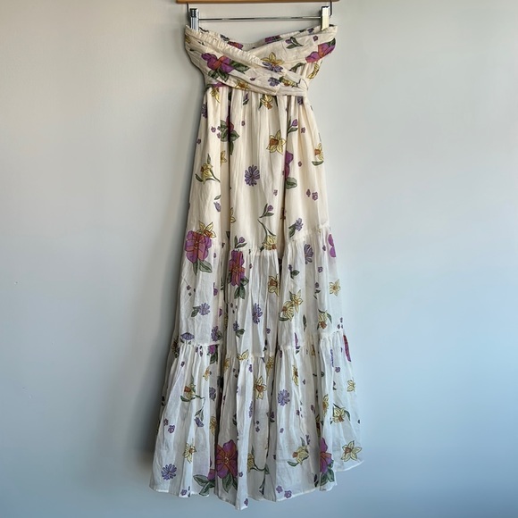 Luna Floral Print Convertible Maxi In Ivory Combo - Picture 7 of 13